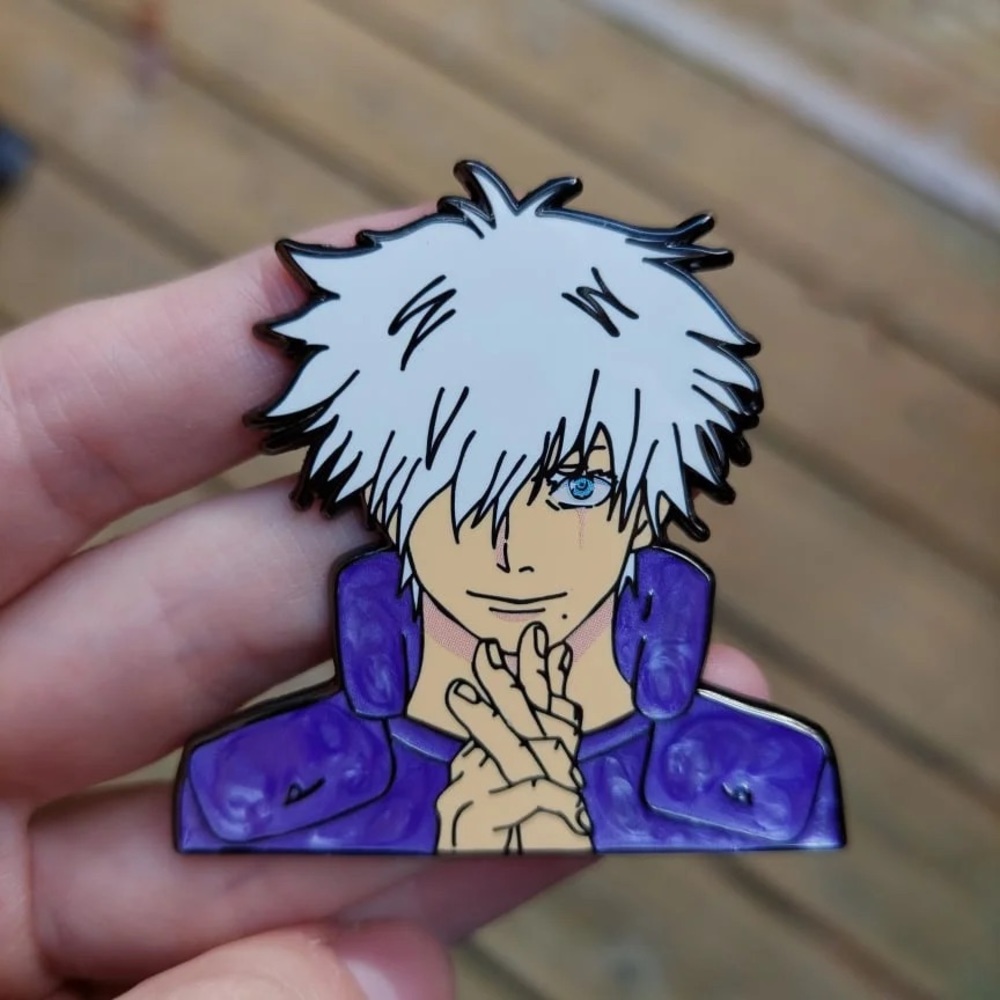 Kakashi gojo enamel pin anime Naruto jujutsu kaisen fan made